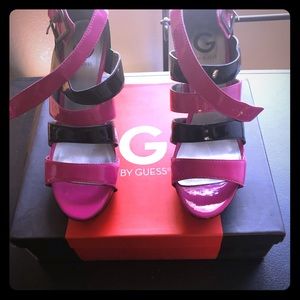 G by Guess Hot Pink and Black Heels